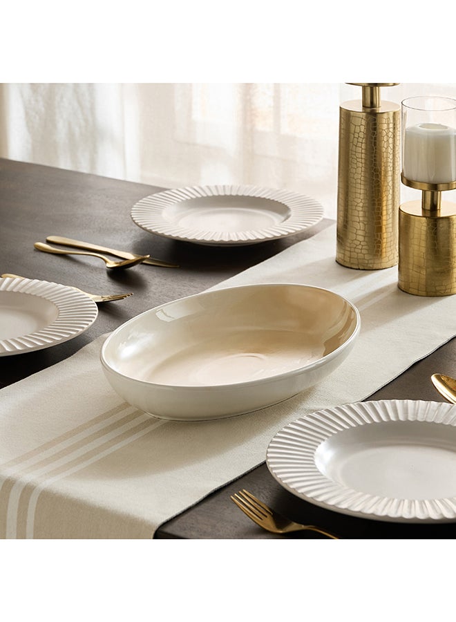 Home Box Sahra Serving Platter, Beige, 35cm - Image 5